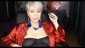 Mature blonde slut wife on webcam gets a dildo and BJ