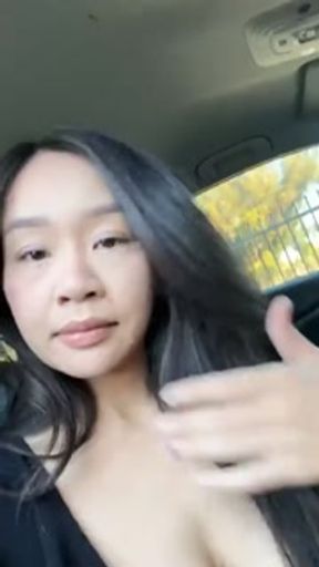 smoking a cigarette in my car.