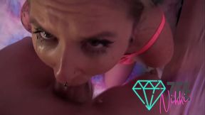 Throat Fucked Pussy Pounded and Eyeball Cumshot