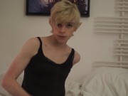 Sissy Elf Boy Wears Lingerie and Cums for You