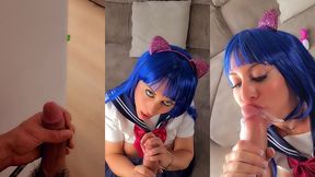 hentai girl with big tits gives me an incredible blowjob with deep throat