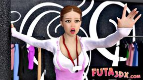 Futa3DX - Blonde Futa Cums In Dressing Room And Joins Hot Threesome