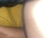 Up-Close Riding my 9" Ribbed And Tappered BBC Dildo Toy