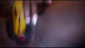 play with banana and then eat