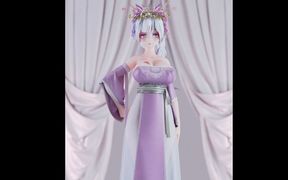 [mmd] Weak Sound Sent Bright Moon Purple Ancient Style Hanfu Big Tits Exposed Small Pussy White Tiger