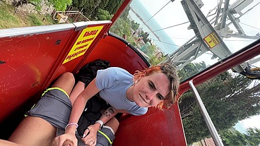 Yacht ride and public funicular blowjob - Darcy Dark