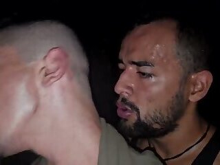 He ate the skinny guy's ass without a condom in Glory Hole.