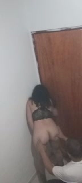 Cuckold's girlfriend stranger in bathroom