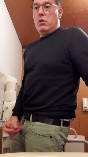 Horny I Jerk-off in the Toilet, Cum in My Palm and Eat It.