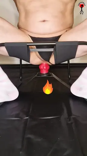 femboy knot fucked by rex on erotic chair