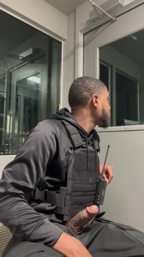 Athletic ebony cop gets a BBC in public