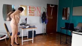 Nudist secretary. Nude employee in the office. Nude secretary is not shy about her boss. Nude office.  1 194