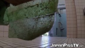 Watch these kinky Japanese babes in lingerie and high heels get off with public pissing in high heels