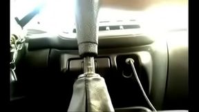 crazy girl enjoys masturbating with the gear stick