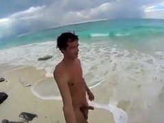 Str8 men jerk off in Cuba beach Playa