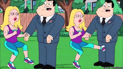 cartoon WIFE BALLBUSTING husband in the garden, anime nutshot