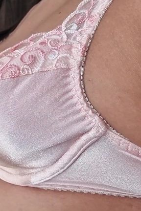 Super Sexy Pink Satin and Lace Bra