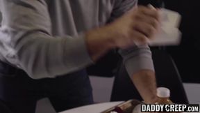 Dashing stepdad disciplines young gay with hard raw pounding