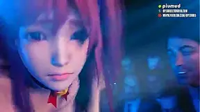 Hot 3D Honoka Strips Seductively in Club for Erotic Fun