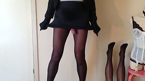 MISSJA HOT LEGS NYLON STOCKINGS SHEMALE CUM