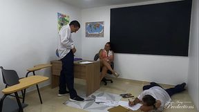 Venezuelan MILF teacher teaches these 2 guys how to draw their cocks / Daniclarkoficial / Roxana Caputo