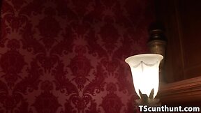 Classy dominant TS creampies servant after bj