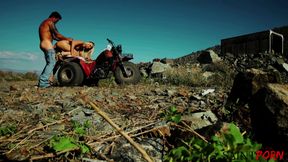 Jazy Berlin Sucks and Fucks a Biker to Make a Wing Man Out of Him