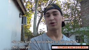 SayUncleNetwork.com - Inked jock's first time riding dick ends with a