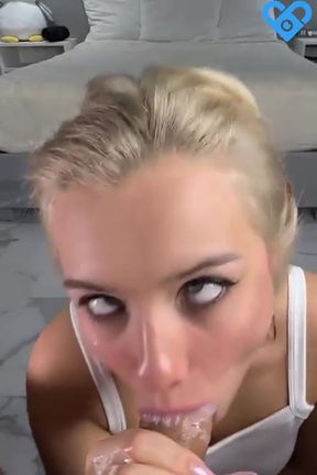 Hot babe takes big dick in a deepthroat blowjob