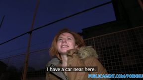 PublicSex Ginger women fucks a stranger in his car for cash