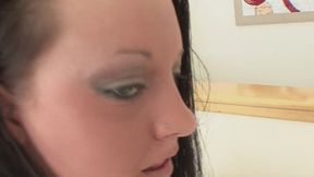 Slutty brunette whore takes anal pounding with hot rod and toys