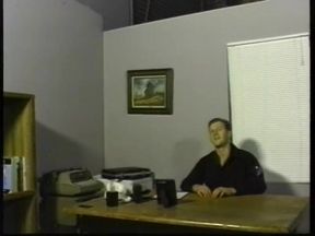 Hot stud in uniform wants to fuck his buddy on his office desk