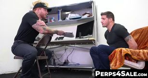 Hot tattooed guard Jeremiah Cruze creampied in the ass by troublemaker Ty Roderick