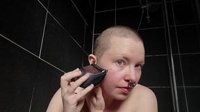 pre-shoot head shave