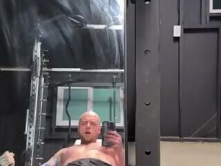 he simply came while rubbing his thighs on his cock!