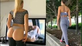 Chicas culonas se bajan los pantalones en publico