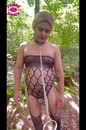 Femme Sandy - Bare in the Bushes: Exposure Walk &amp; Swallowing