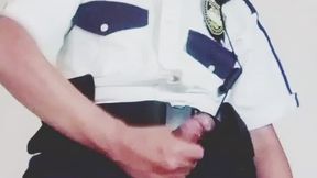 Policía CUM ERECTO AZUL SE DESLECHA