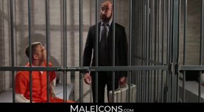 MaleIcons.com - A mature bold dude's prison cell domination of a sexy willing twink