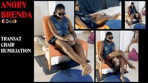 HEADSCISSORS HUMILIATION IN TRANSAT CHAIR in Jeans dress by EBONY SEXY BRAT (HD)
