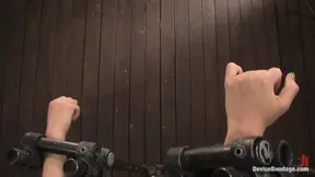 Sultry starlet Bobbi Starr locked in sensual hogtie hell