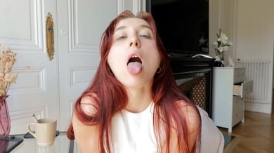 Fiery redhead caught on camera teasing her roommate with slow self-touch and dirty talk