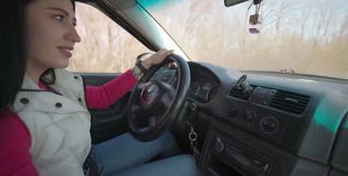 Public Blowjob Turn by Turn During the Car Trip