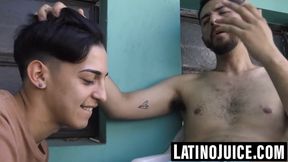 Young Latino tastes dick for first time in wild threesome