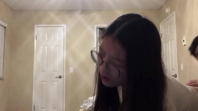 Hot UCSD Chinese student gets pounded hard and cum on face during zoom class