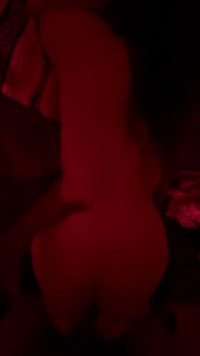 Latina milf gets wet and masturbates in doggy style position