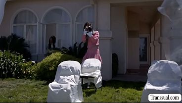 TS bride and her friend caught by photographer fucking