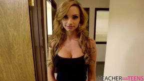 Horny teacher Ashley Sinclair with big tits wants to fuck
