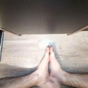 Self Footjob With Cum