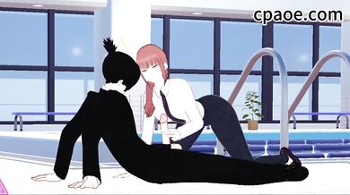 My girlfriend helps me jerk off by the pool with her big tits cartoon hentai